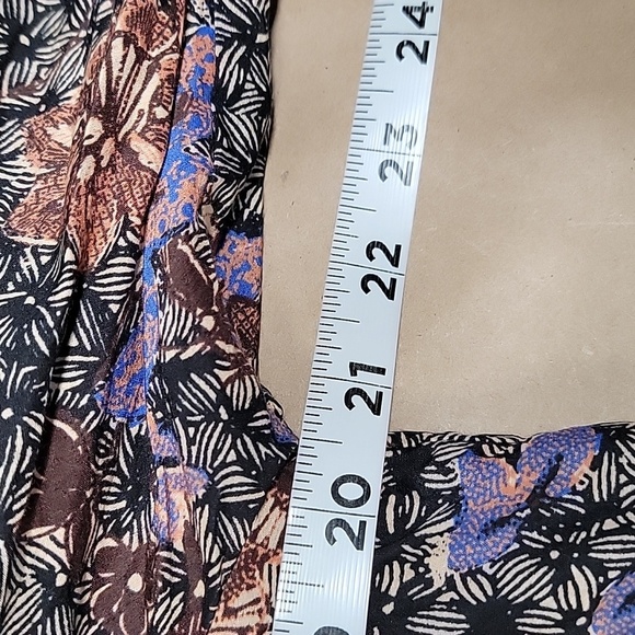 Ulla Johnson Size 0* Remy Puff Sleeve Blouse Tie Front Black Tan Sunburst - Picture 10 of 13